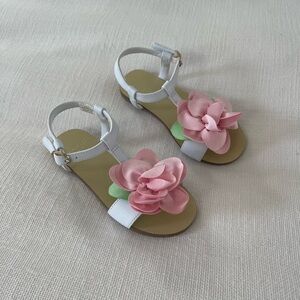 JANIE AND JACK Flower Sandal Size 9 Pink Marshmallow